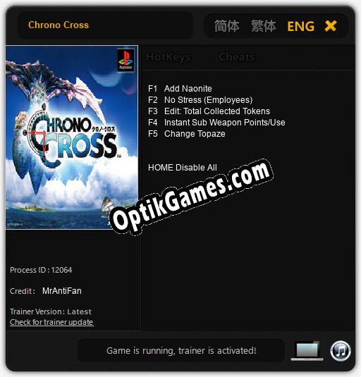 Trainer for Chrono Cross [v1.0.2]