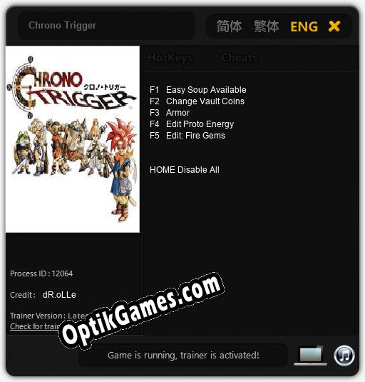 Chrono Trigger: TRAINER AND CHEATS (V1.0.6)