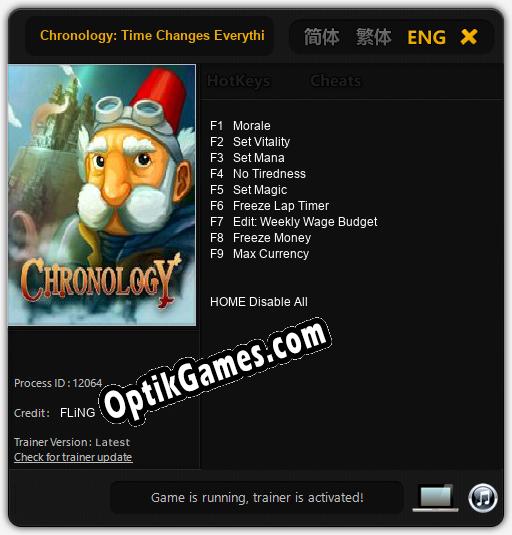 Chronology: Time Changes Everything: TRAINER AND CHEATS (V1.0.44)