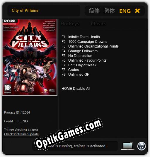 City of Villains: TRAINER AND CHEATS (V1.0.40)