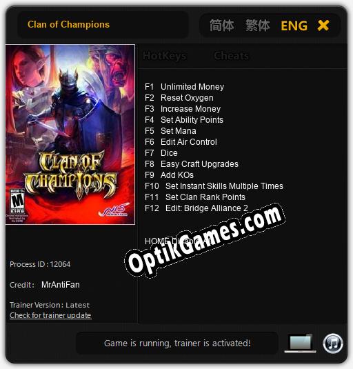Clan of Champions: Cheats, Trainer +12 [MrAntiFan]