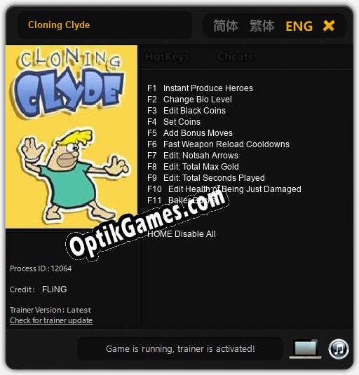 Cloning Clyde: TRAINER AND CHEATS (V1.0.9)