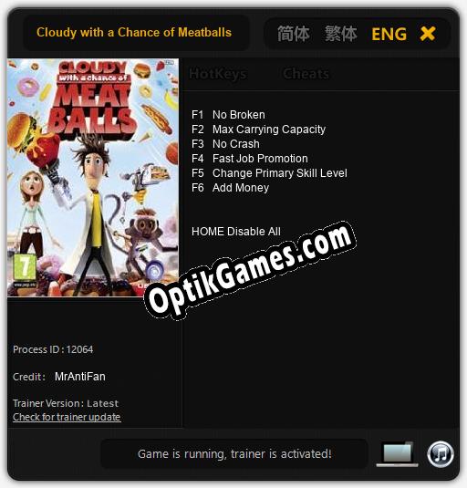 Cloudy with a Chance of Meatballs: TRAINER AND CHEATS (V1.0.9)