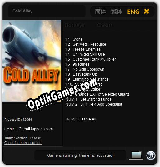 Cold Alley: TRAINER AND CHEATS (V1.0.86)