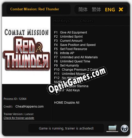 Combat Mission: Red Thunder: Cheats, Trainer +15 [CheatHappens.com]