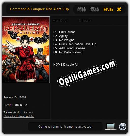 Command & Conquer: Red Alert 3 Uprising: TRAINER AND CHEATS (V1.0.94)