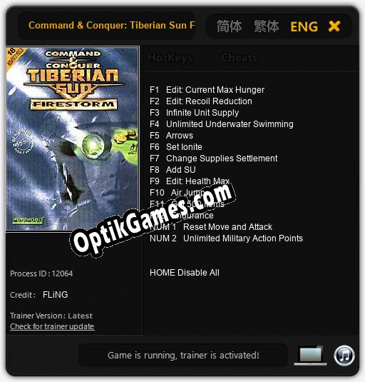 Command & Conquer: Tiberian Sun Firestorm: Cheats, Trainer +14 [FLiNG]