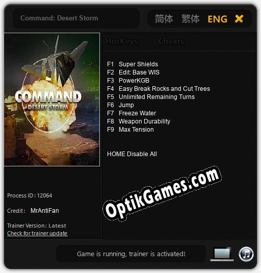 Command: Desert Storm: Cheats, Trainer +9 [MrAntiFan]