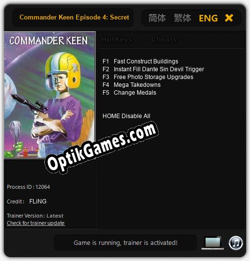 Commander Keen Episode 4: Secret of the Oracle: TRAINER AND CHEATS (V1.0.74)