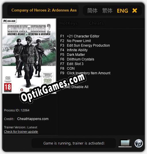 Company of Heroes 2: Ardennes Assault: Trainer +9 [v1.5]