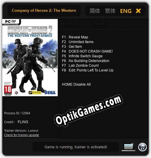 Company of Heroes 2: The Western Front Armies: Cheats, Trainer +8 [FLiNG]