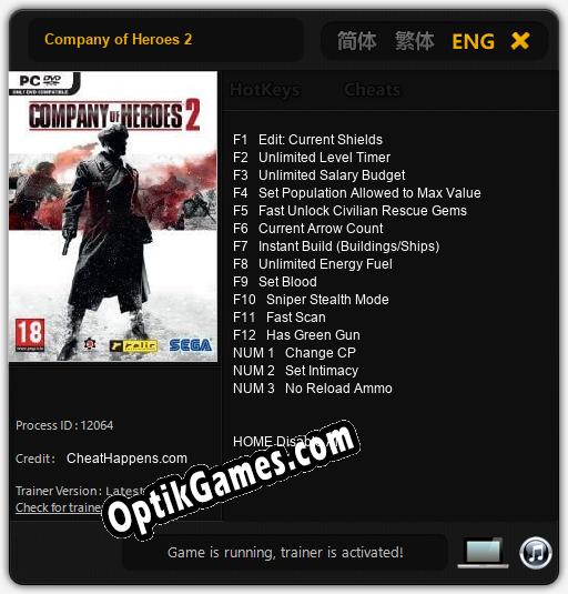 company of heroes 2 trainers