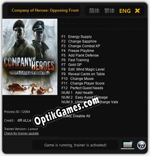 Company of Heroes: Opposing Fronts: TRAINER AND CHEATS (V1.0.61)