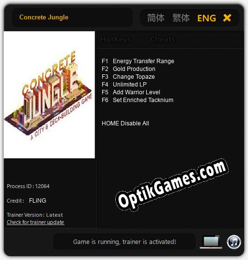 Concrete Jungle: TRAINER AND CHEATS (V1.0.1)