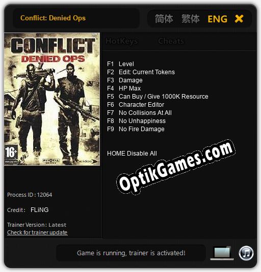 Conflict: Denied Ops: Cheats, Trainer +9 [FLiNG]