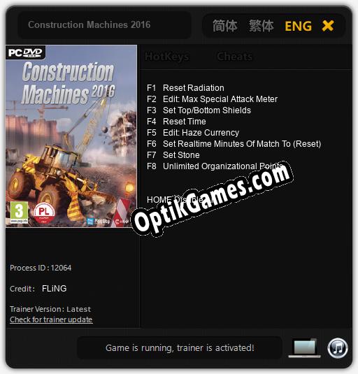 Construction Machines 2016: TRAINER AND CHEATS (V1.0.52)