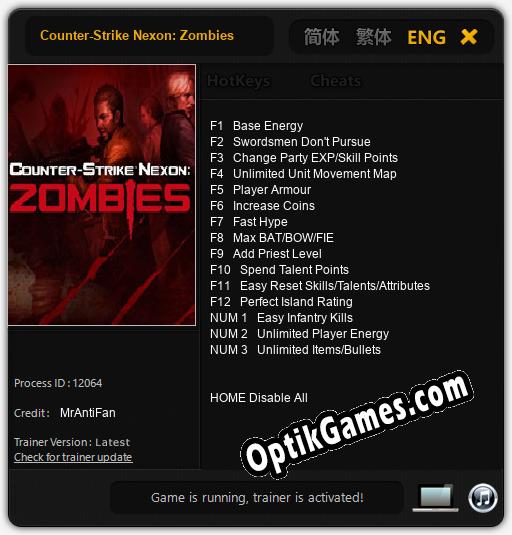 Counter-Strike Nexon: Zombies: TRAINER AND CHEATS (V1.0.8)
