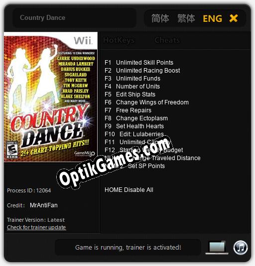 Country Dance: Trainer +14 [v1.4]