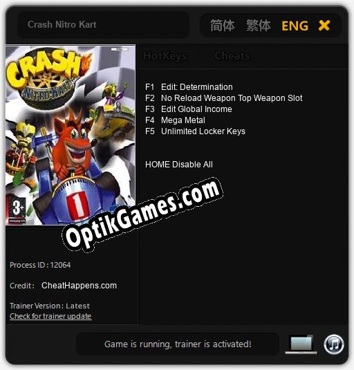 Crash Nitro Kart: Cheats, Trainer +5 [CheatHappens.com]