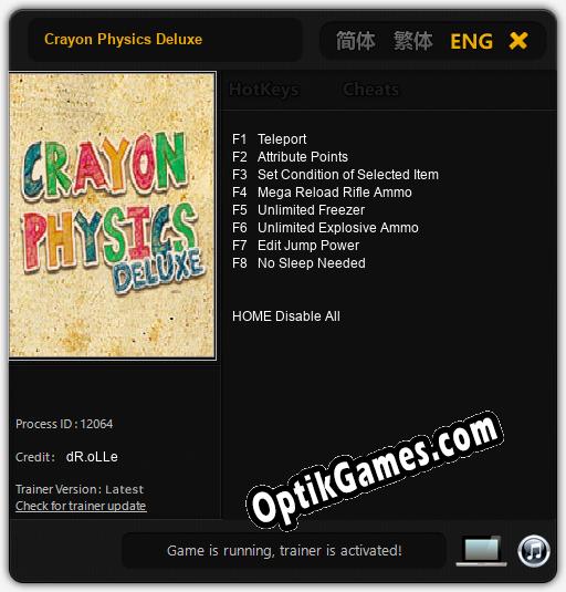 Trainer for Crayon Physics Deluxe [v1.0.6]