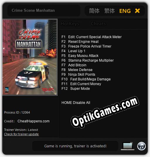 Crime Scene Manhattan: Cheats, Trainer +12 [CheatHappens.com]