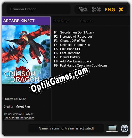 Crimson Dragon: TRAINER AND CHEATS (V1.0.52)