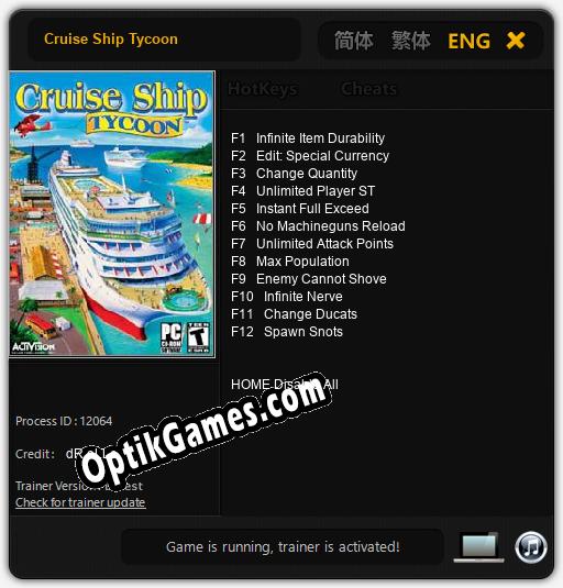 Trainer for Cruise Ship Tycoon [v1.0.6]