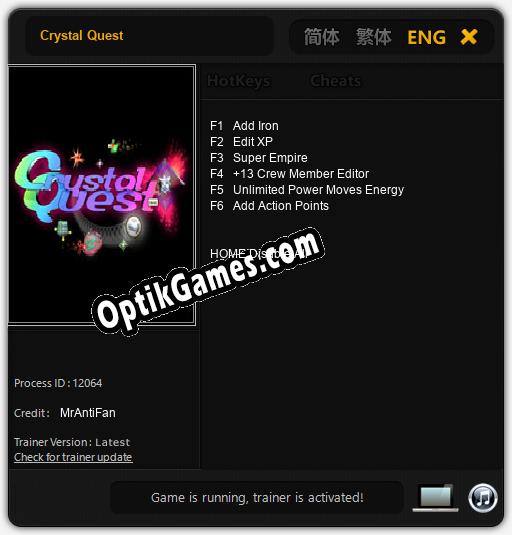 Crystal Quest: Trainer +6 [v1.4]