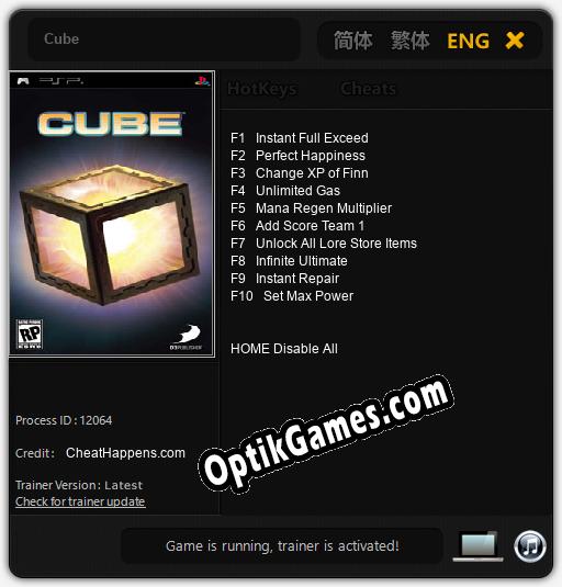 Cube: Cheats, Trainer +10 [CheatHappens.com]