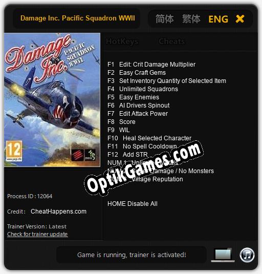 Damage Inc. Pacific Squadron WWII: TRAINER AND CHEATS (V1.0.2)