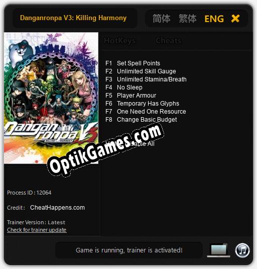 Danganronpa V3: Killing Harmony: TRAINER AND CHEATS (V1.0.93)