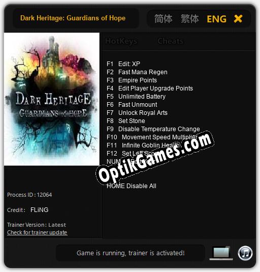 Dark Heritage: Guardians of Hope: TRAINER AND CHEATS (V1.0.14)