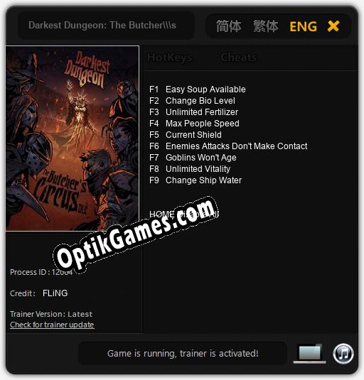 Trainer for Darkest Dungeon: The Butchers Circus [v1.0.9]
