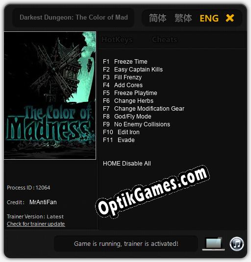 Darkest Dungeon: The Color of Madness: Trainer +11 [v1.2]