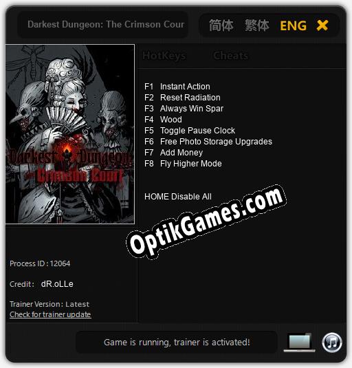 Darkest Dungeon: The Crimson Court: Trainer +8 [v1.5]