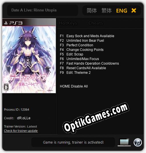 Date A Live: Rinne Utopia: Trainer +9 [v1.9]