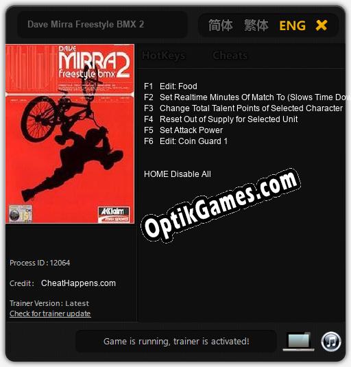 Dave Mirra Freestyle BMX 2: Cheats, Trainer +6 [CheatHappens.com]