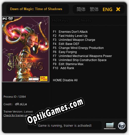 Dawn of Magic: Time of Shadows: Trainer +10 [v1.4]