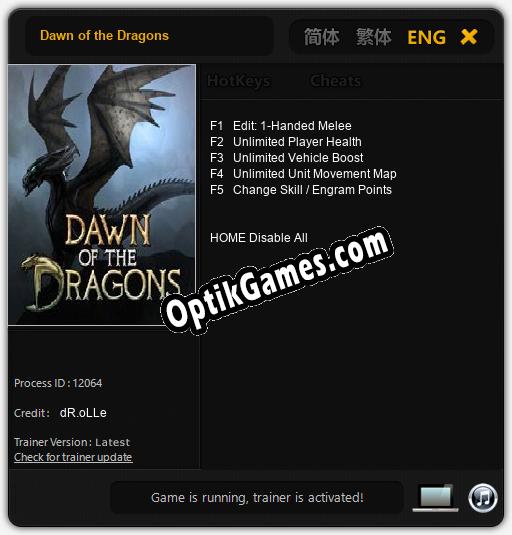 Dawn of the Dragons: TRAINER AND CHEATS (V1.0.1)