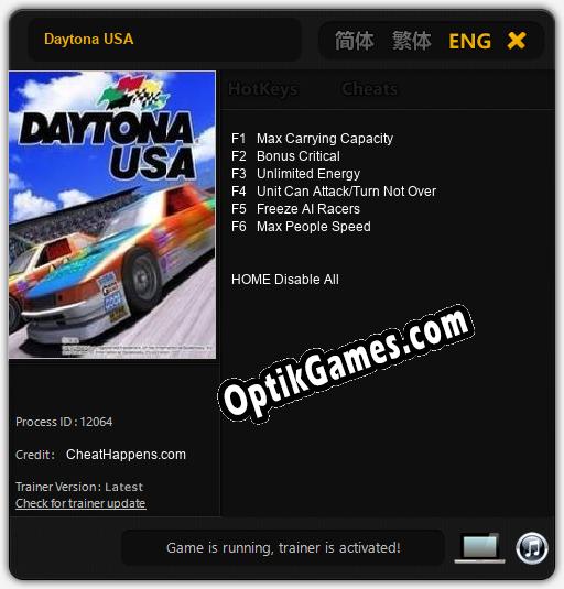 Daytona USA: TRAINER AND CHEATS (V1.0.32)