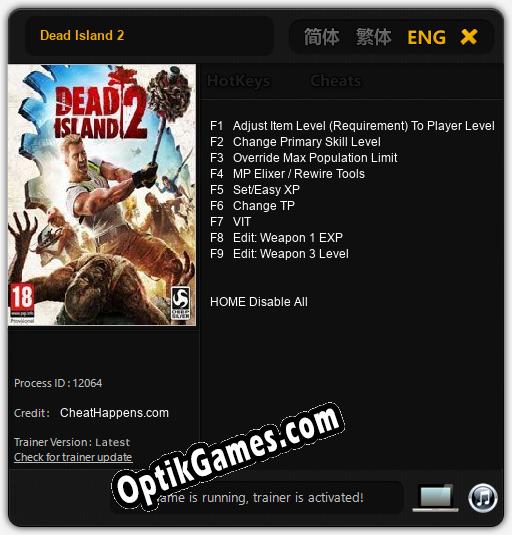 Dead Island 2: Cheats, Trainer +9 [CheatHappens.com]