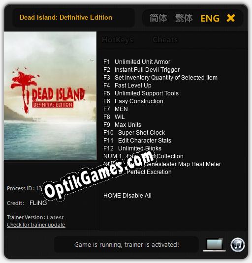 Dead Island: Definitive Edition: Cheats, Trainer +15 [FLiNG]