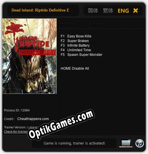 Dead Island: Riptide Definitive Edition: Trainer +5 [v1.2]