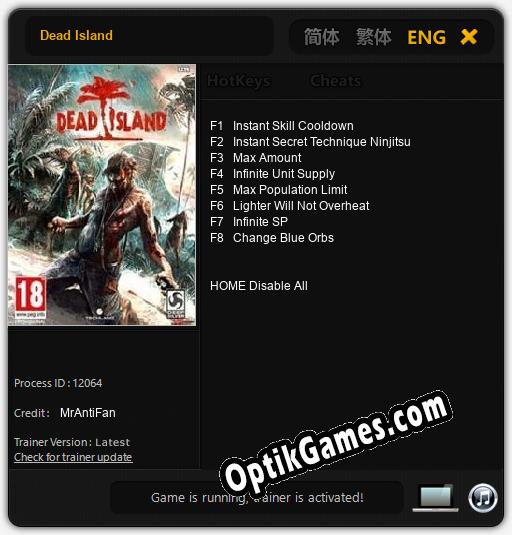Dead Island: TRAINER AND CHEATS (V1.0.3)