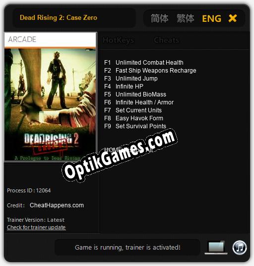 Dead Rising 2: Case Zero: Trainer +9 [v1.7]