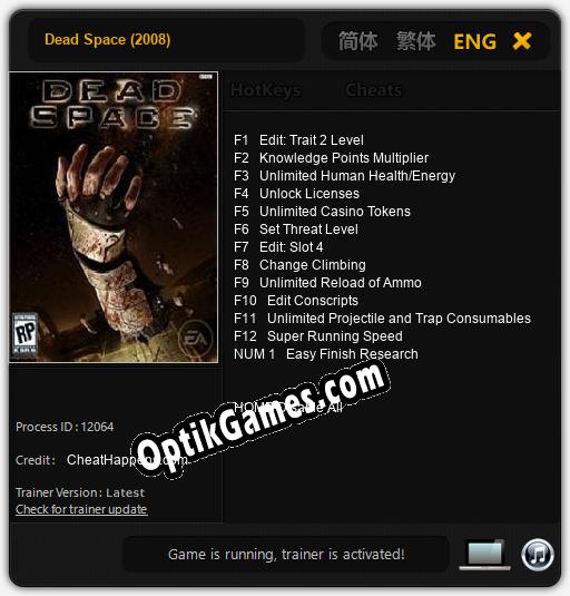 Dead Space (2008): Trainer +13 [v1.8]