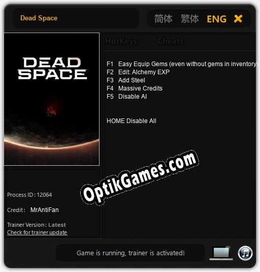 Dead Space: Trainer +5 [v1.9]