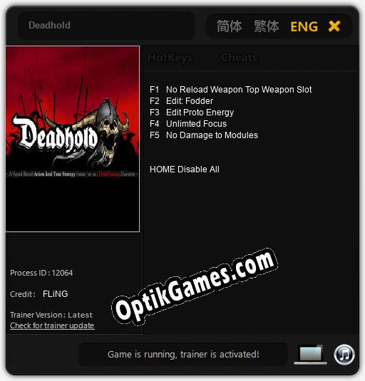 Deadhold: TRAINER AND CHEATS (V1.0.27)