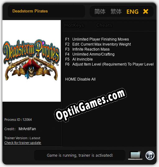 Deadstorm Pirates: TRAINER AND CHEATS (V1.0.21)