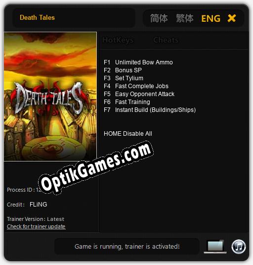 Death Tales: TRAINER AND CHEATS (V1.0.9)